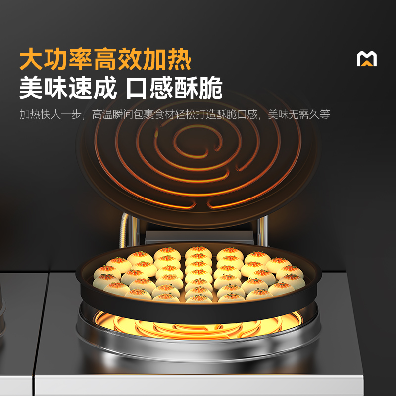 麥大廚220V數(shù)顯升級款商用電餅鐺大型食堂烙餅機鐵鍋3cm