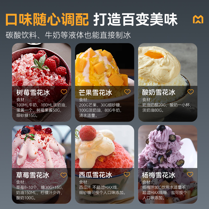 麥大廚豪華款商用風(fēng)冷雪花機綿綿冰機180kg